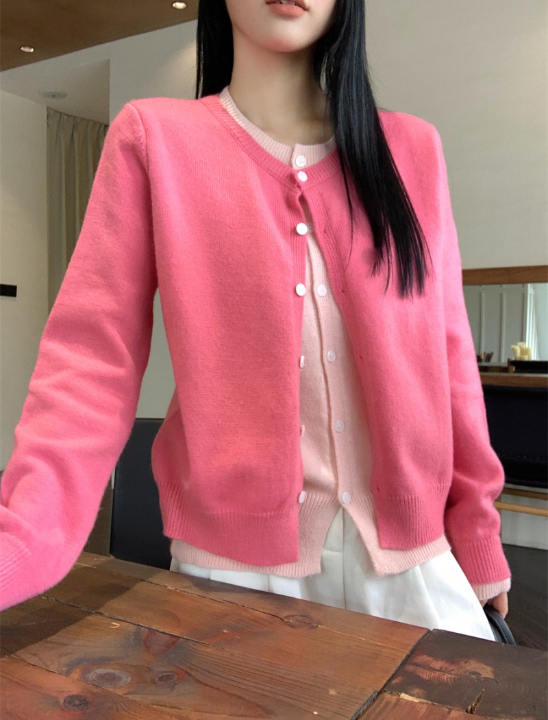 Pink show young coat college style cardigan