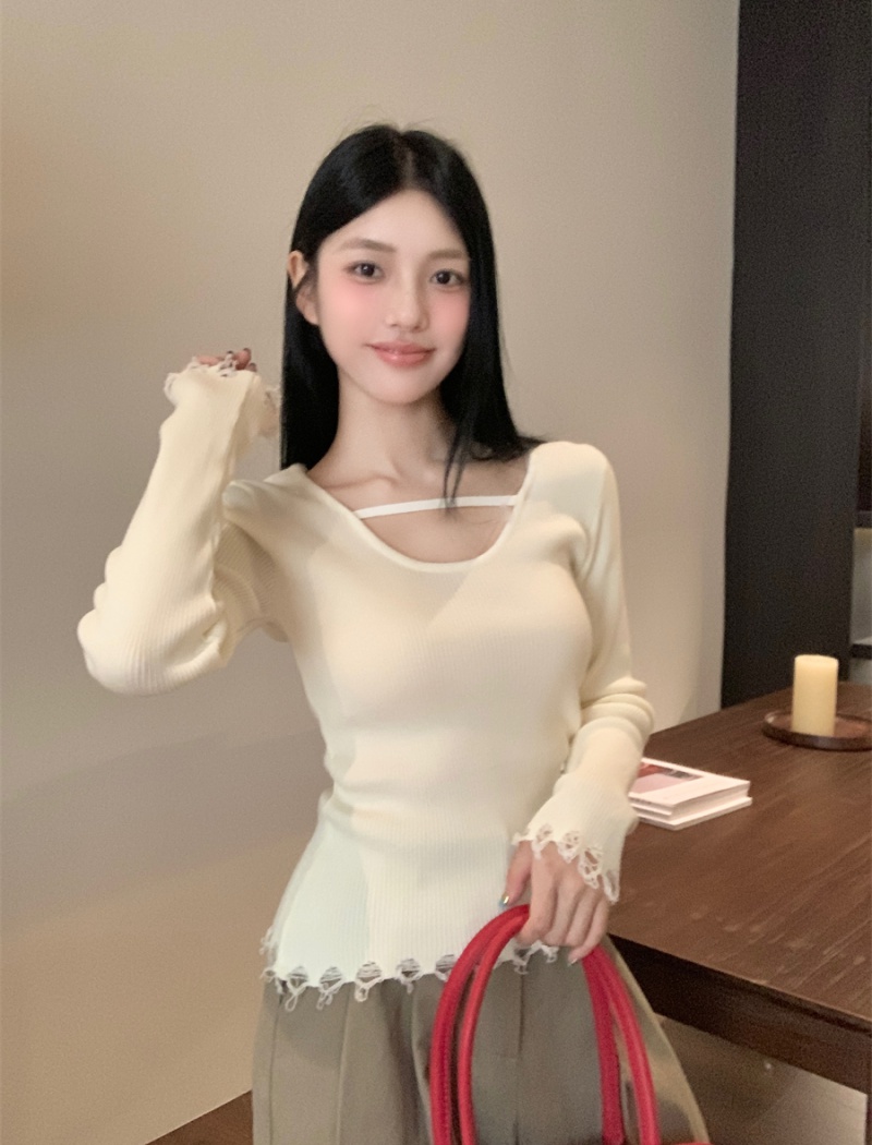 Burr pullover sweater Korean style tops for women