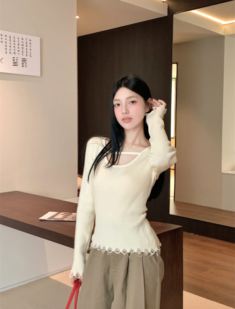 Burr pullover sweater Korean style tops for women