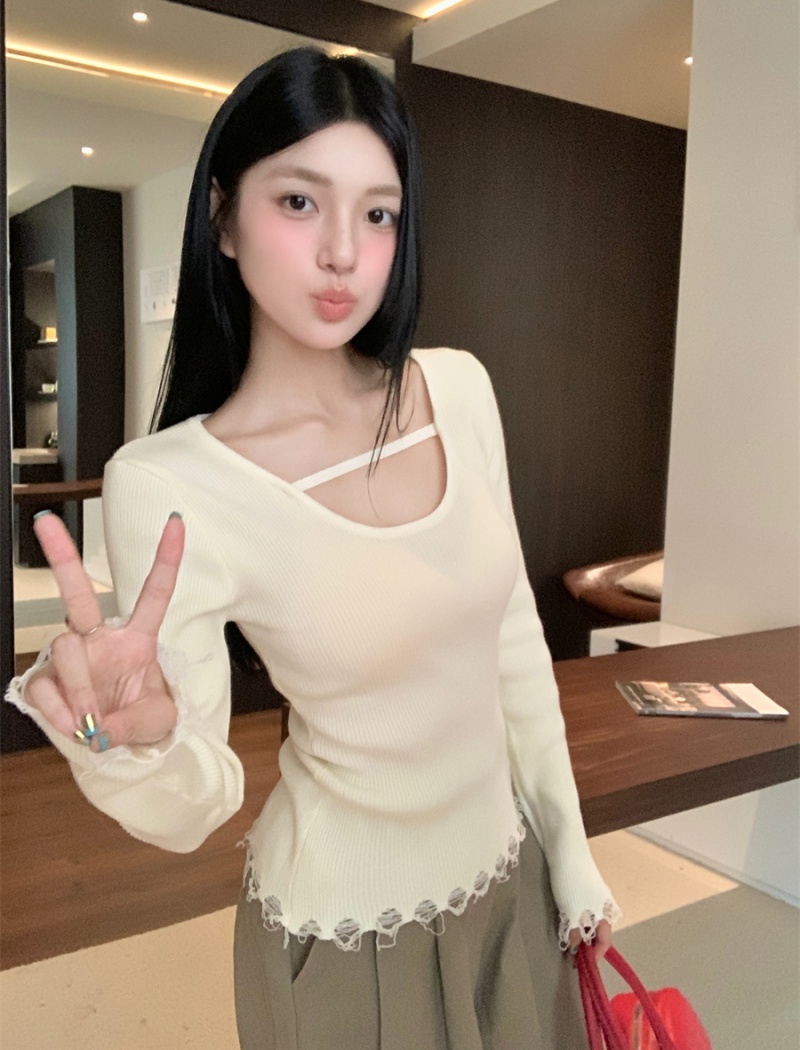 Burr pullover sweater Korean style tops for women