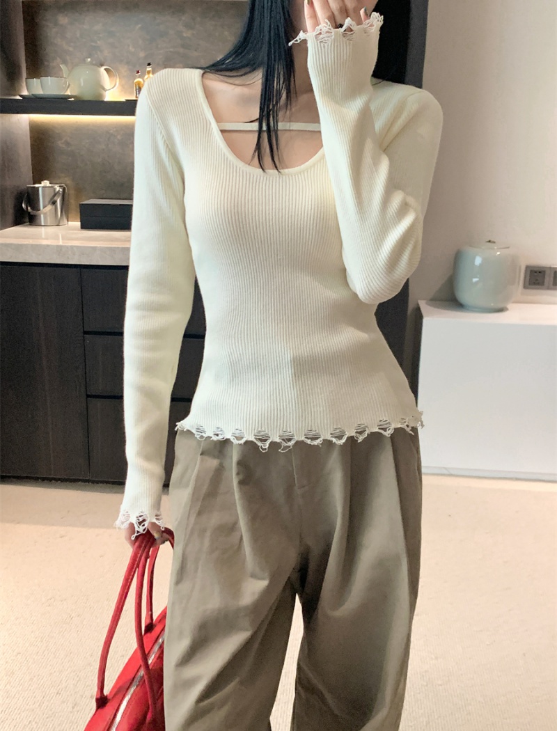 Burr pullover sweater Korean style tops for women