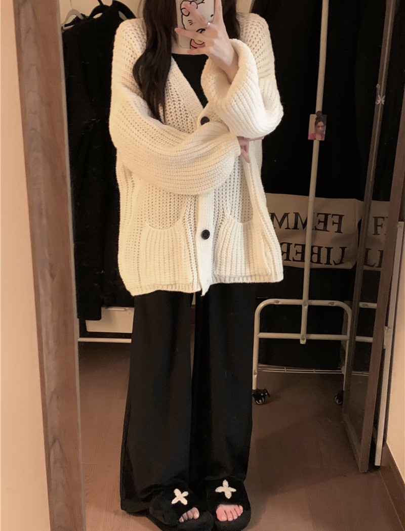 Japanese style splice autumn and winter lazy sweater