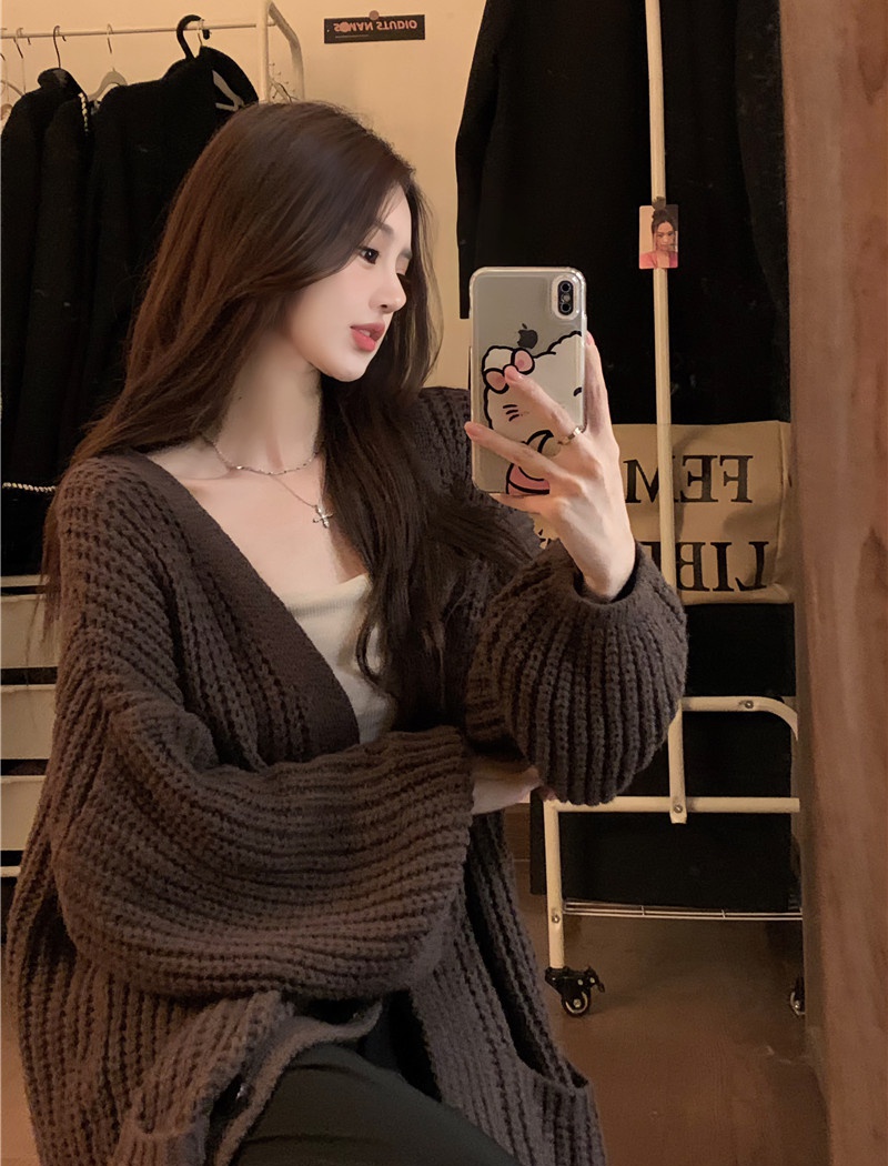 Japanese style splice autumn and winter lazy sweater