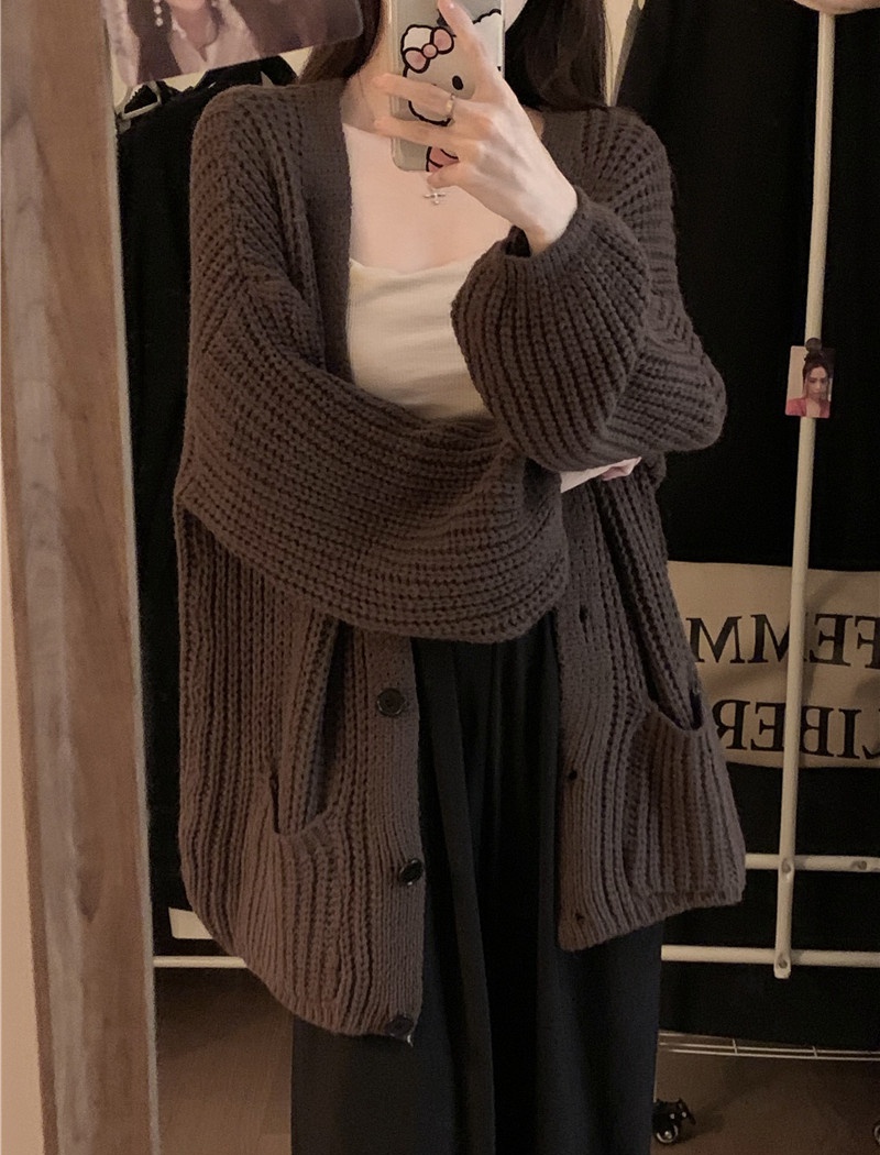 Japanese style splice autumn and winter lazy sweater