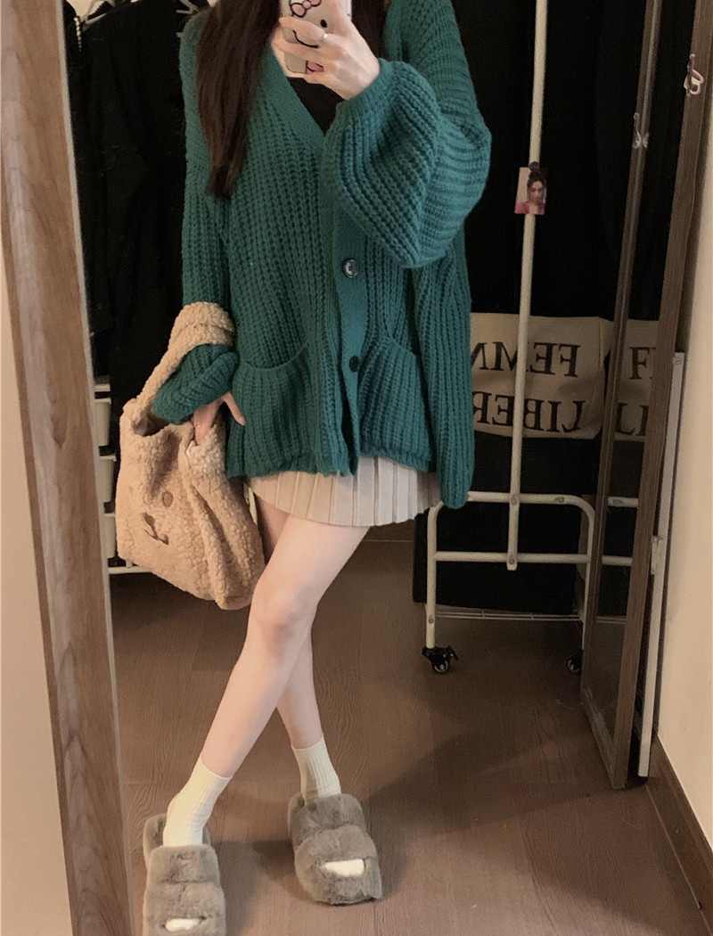 Japanese style splice autumn and winter lazy sweater