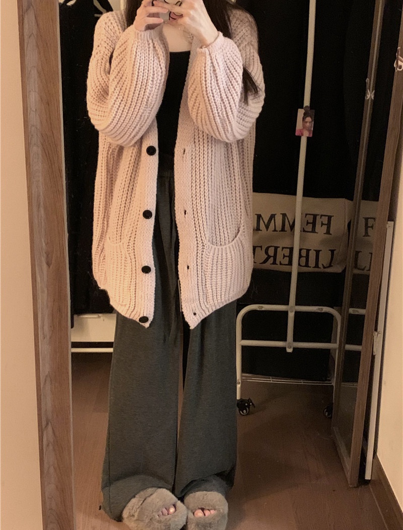 Japanese style splice autumn and winter lazy sweater