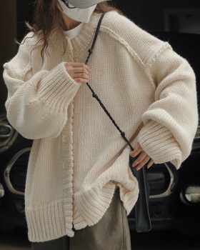 Lazy niche sweater long Korean style coat for women