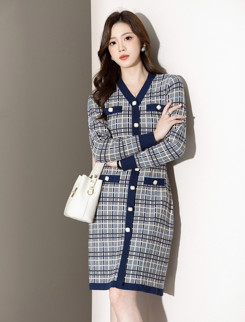 Autumn dress package hip sweater dress for women