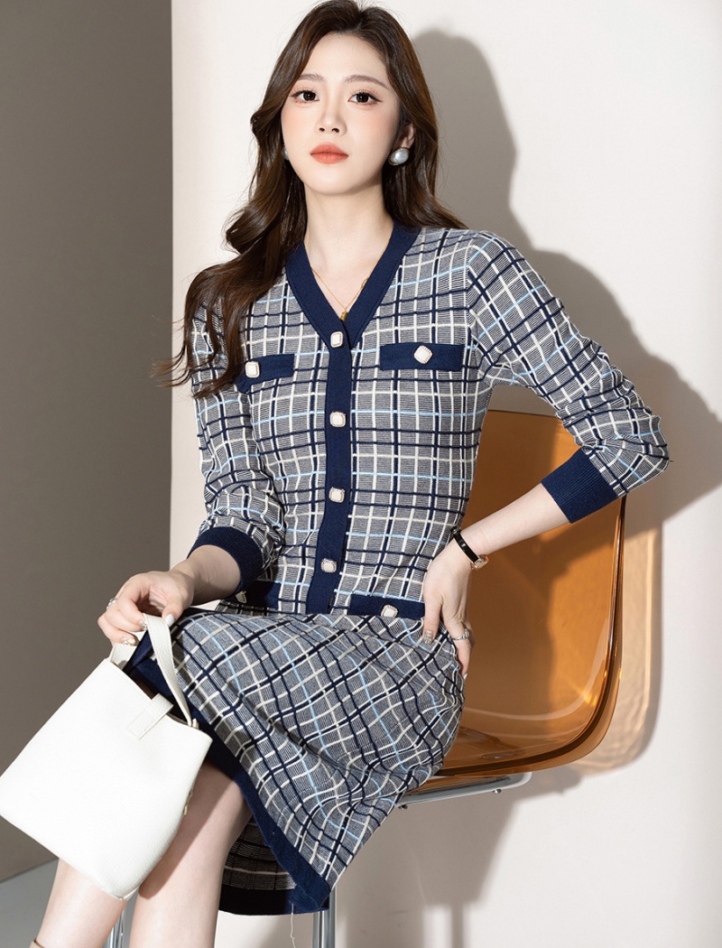 Autumn dress package hip sweater dress for women