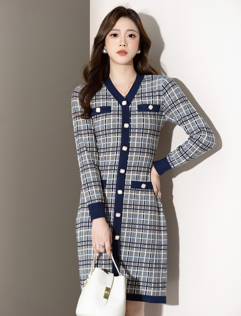 Autumn dress package hip sweater dress for women