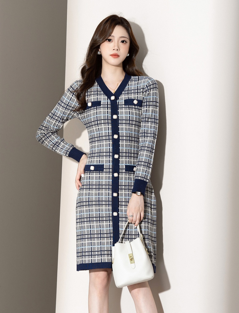 Autumn dress package hip sweater dress for women