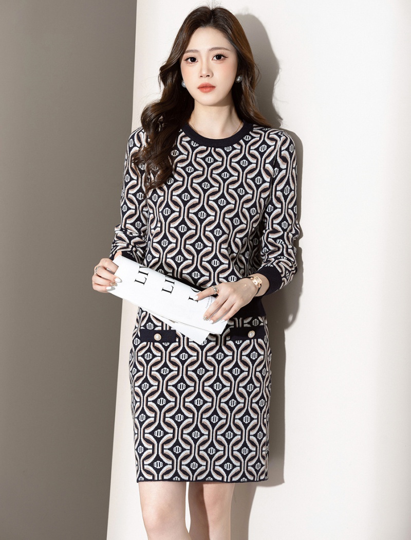 Slim autumn and winter fashion skirt 2pcs set for women