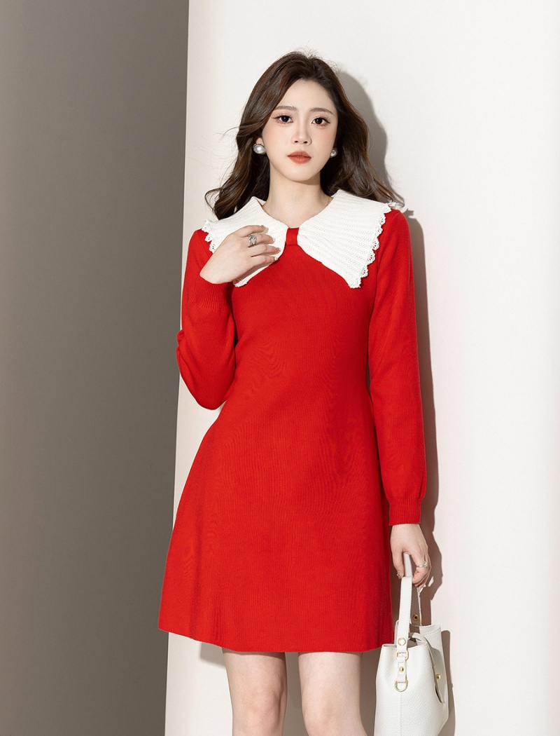 High waist autumn chanelstyle doll fashion dress for women