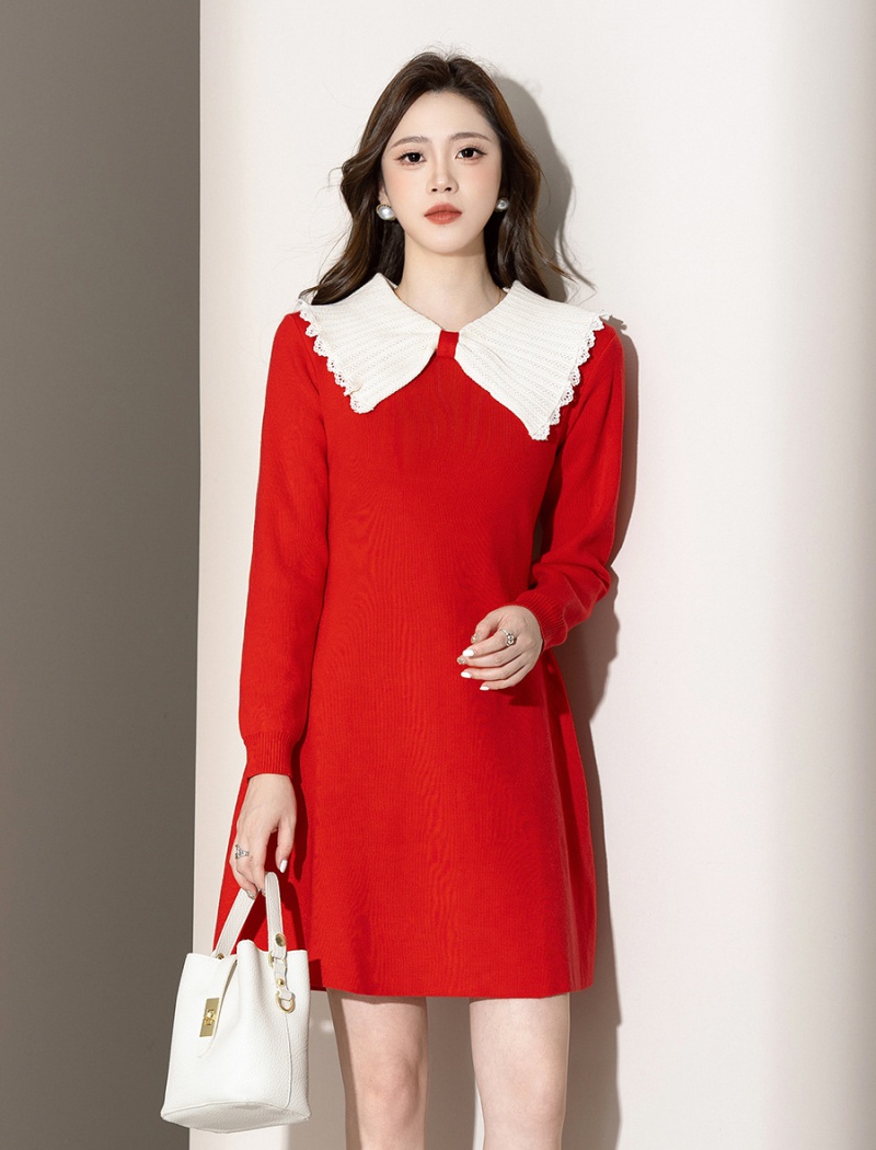 High waist autumn chanelstyle doll fashion dress for women