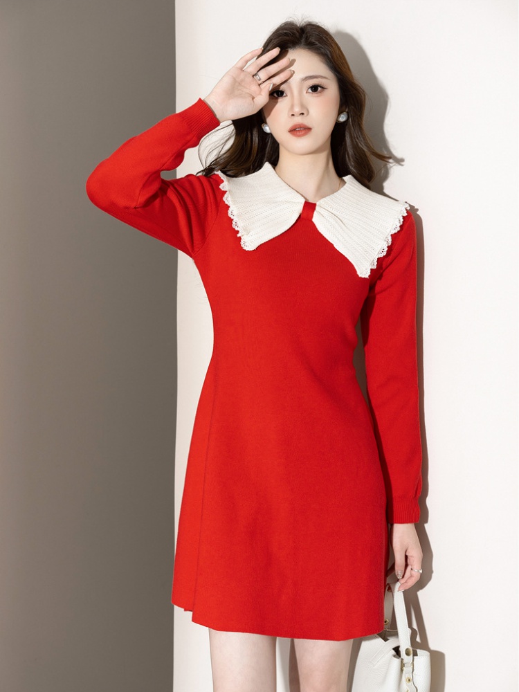 High waist autumn chanelstyle doll fashion dress for women