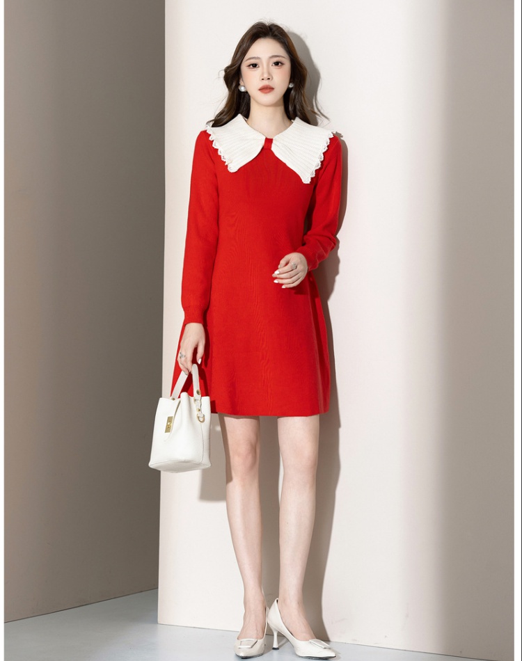 High waist autumn chanelstyle doll fashion dress for women