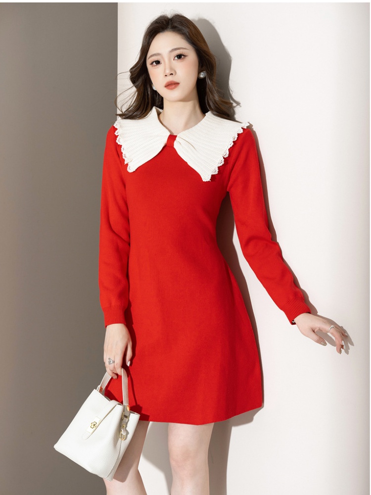 High waist autumn chanelstyle doll fashion dress for women