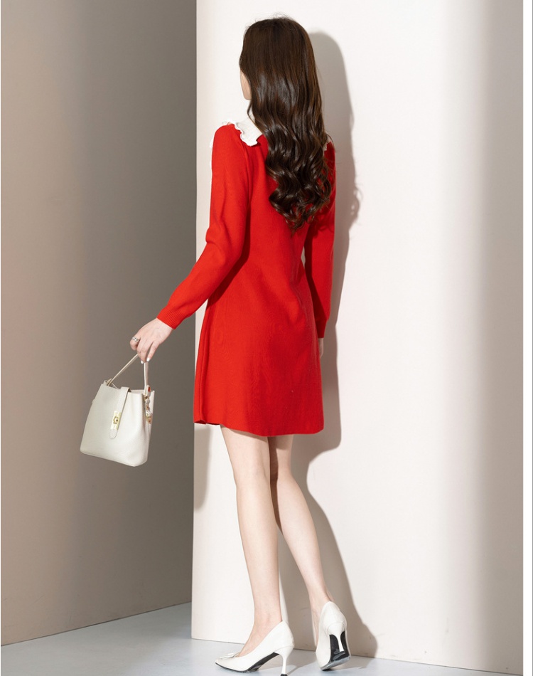 High waist autumn chanelstyle doll fashion dress for women