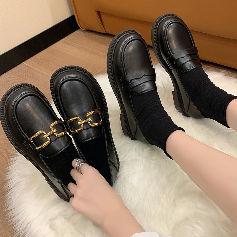 Student chain lazy shoes autumn and winter flat shoes