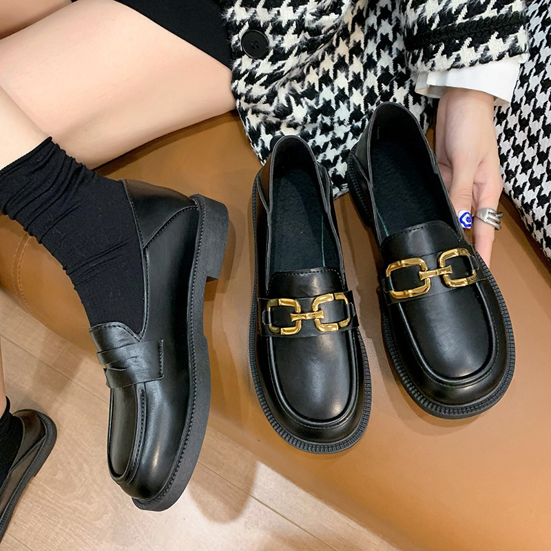 Student chain lazy shoes autumn and winter flat shoes