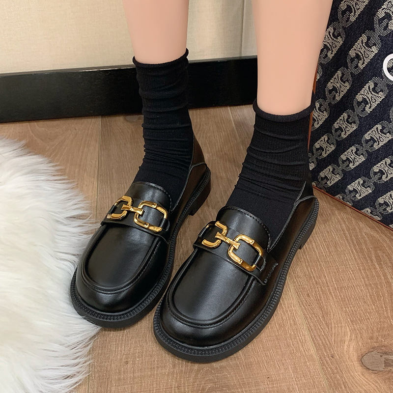 Student chain lazy shoes autumn and winter flat shoes