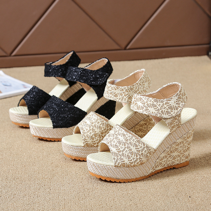 Velcro slipsole thick crust fish mouth trifle sandals