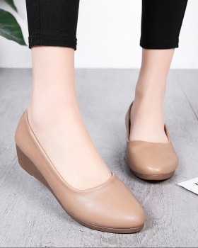 Middle-heel slipsole cozy shoes pointed autumn peas shoes