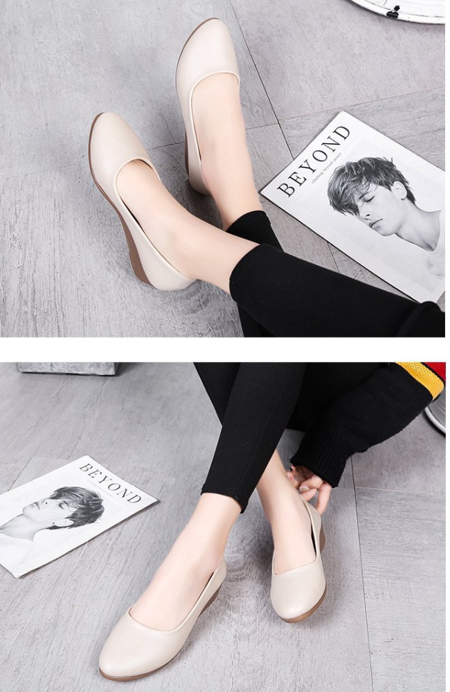 Middle-heel slipsole cozy shoes pointed autumn peas shoes