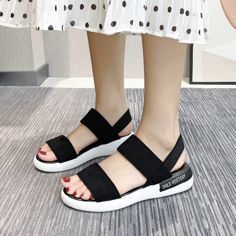 Sports elastic flat wears outside sandals for women