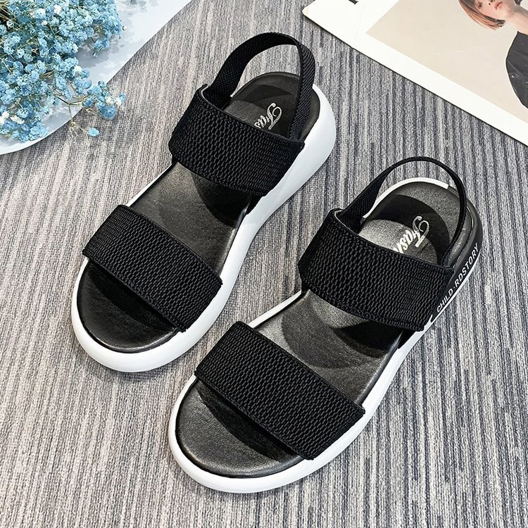 Sports elastic flat wears outside sandals for women