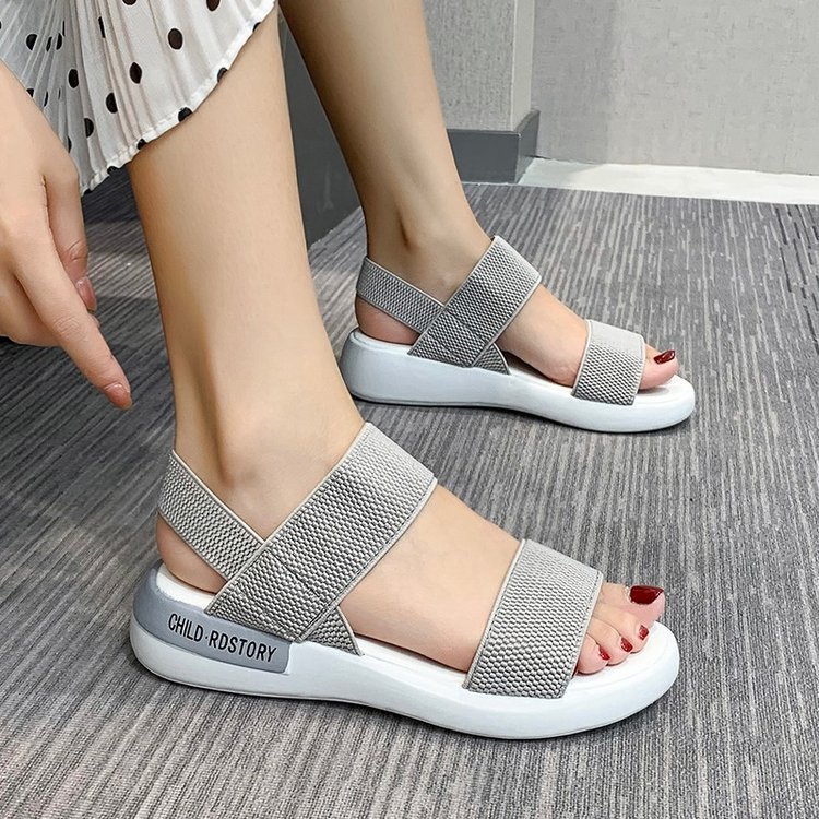 Sports elastic flat wears outside sandals for women