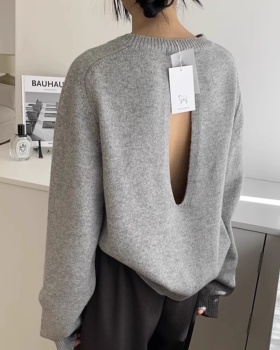 Korean style loose round neck shirts halter simple sweater