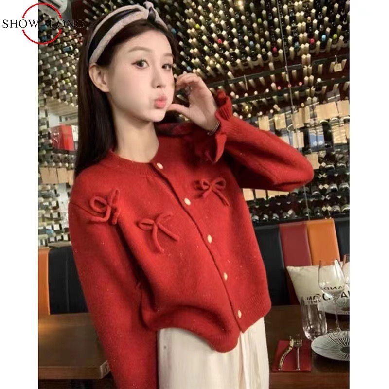 Thermal thick cardigan Korean style sweater for women