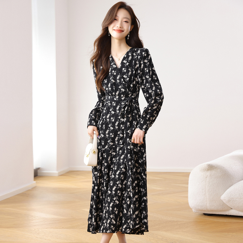 Floral mermaid long sleeve dress for women