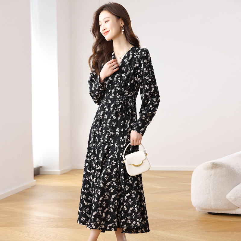 Floral mermaid long sleeve dress for women