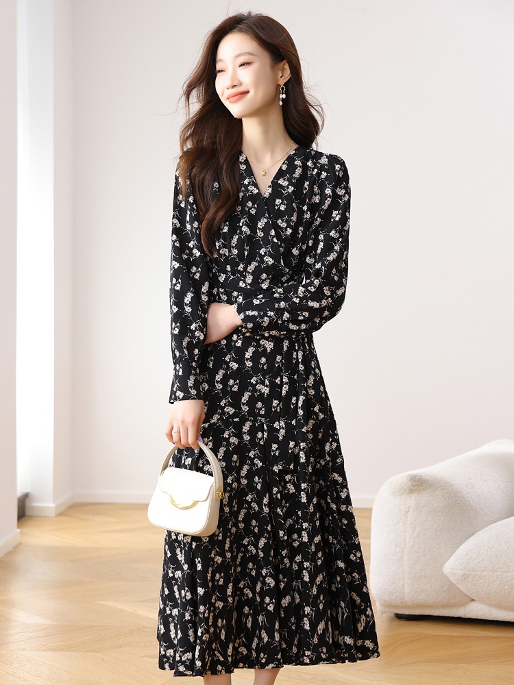 Floral mermaid long sleeve dress for women