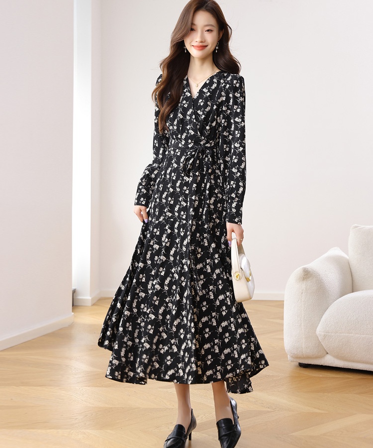 Floral mermaid long sleeve dress for women