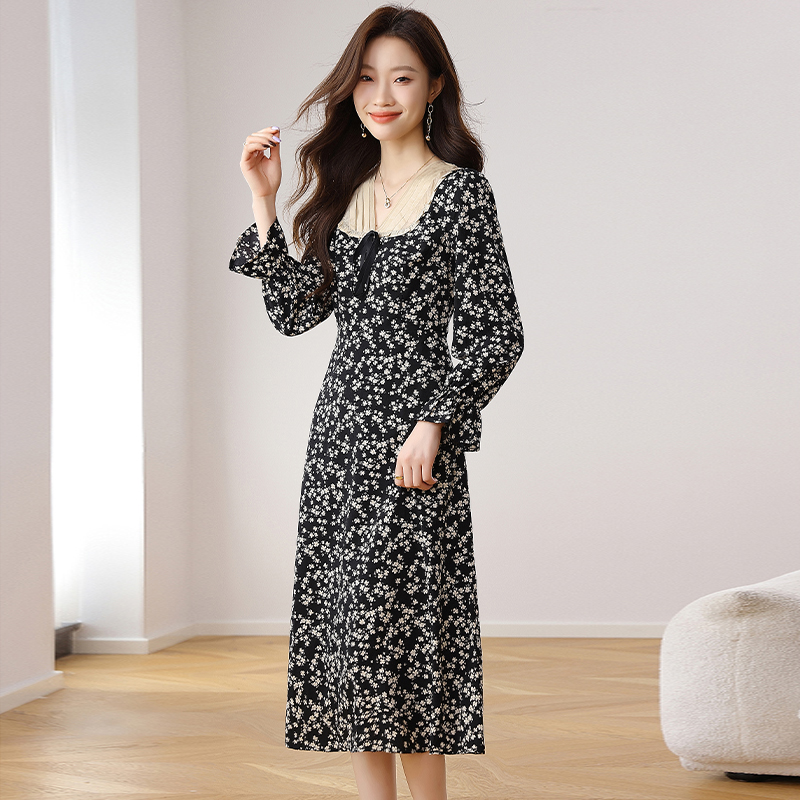 Beautiful autumn dress France style long dress for women