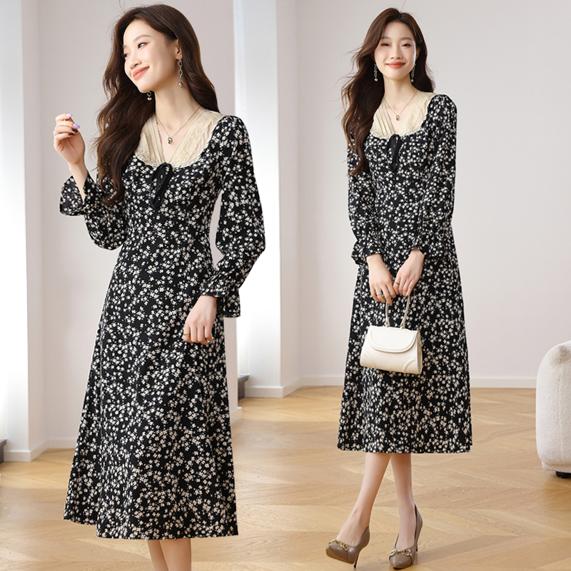 Beautiful autumn dress France style long dress for women