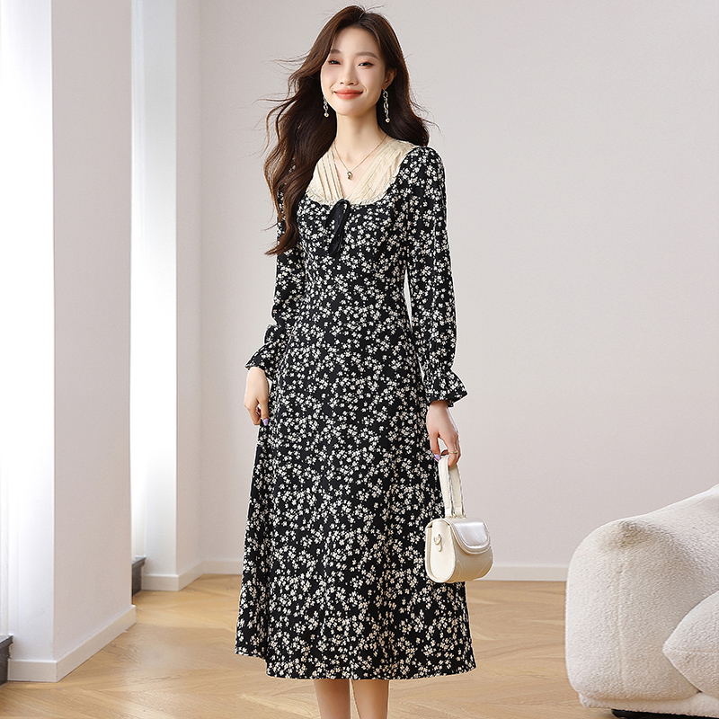 Beautiful autumn dress France style long dress for women