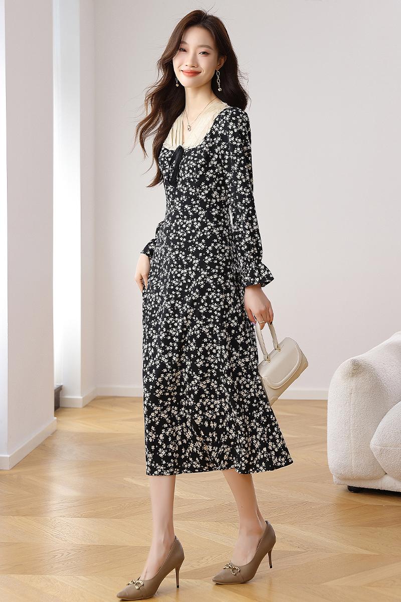 Beautiful autumn dress France style long dress for women