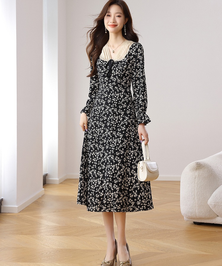 Beautiful autumn dress France style long dress for women