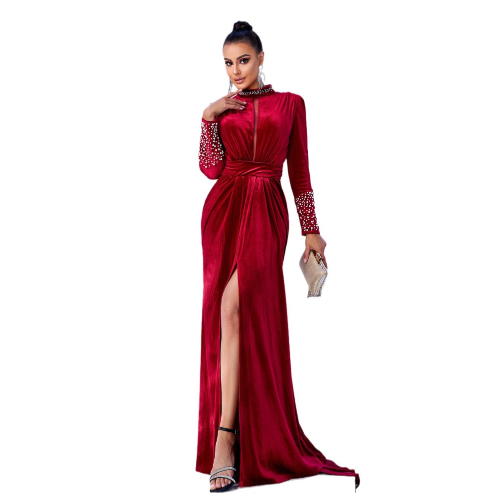 Velvet dress temperament bridesmaid dress for women