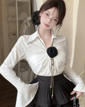 Chanelstyle pinched waist temperament shirt