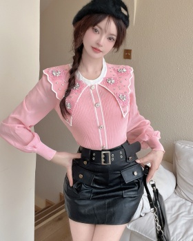 Doll collar sweet skirt beading retro belt 2pcs set