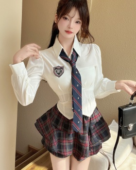 Show young uniform Korean style skirt 2pcs set for women