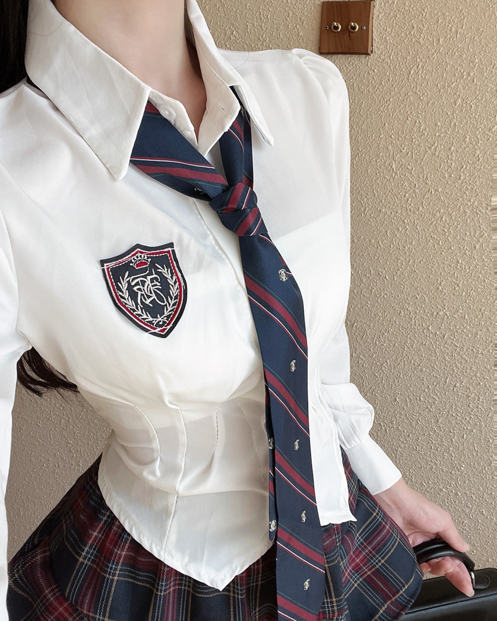 Show young uniform Korean style skirt 2pcs set for women