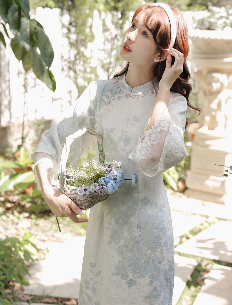 Chinese style dress spring and autumn cheongsam