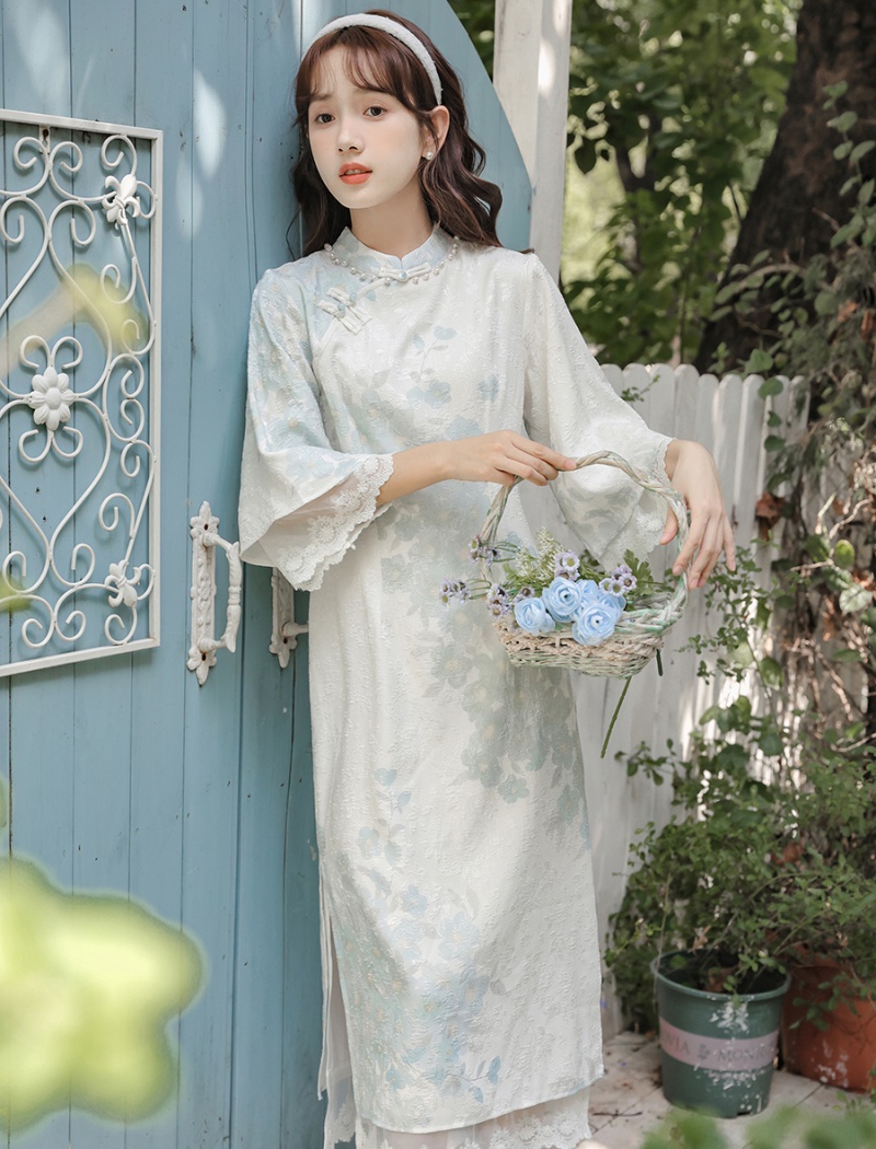 Chinese style dress spring and autumn cheongsam