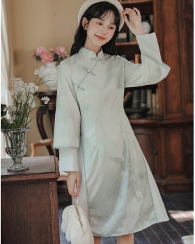 Autumn Chinese style cheongsam printing tender dress